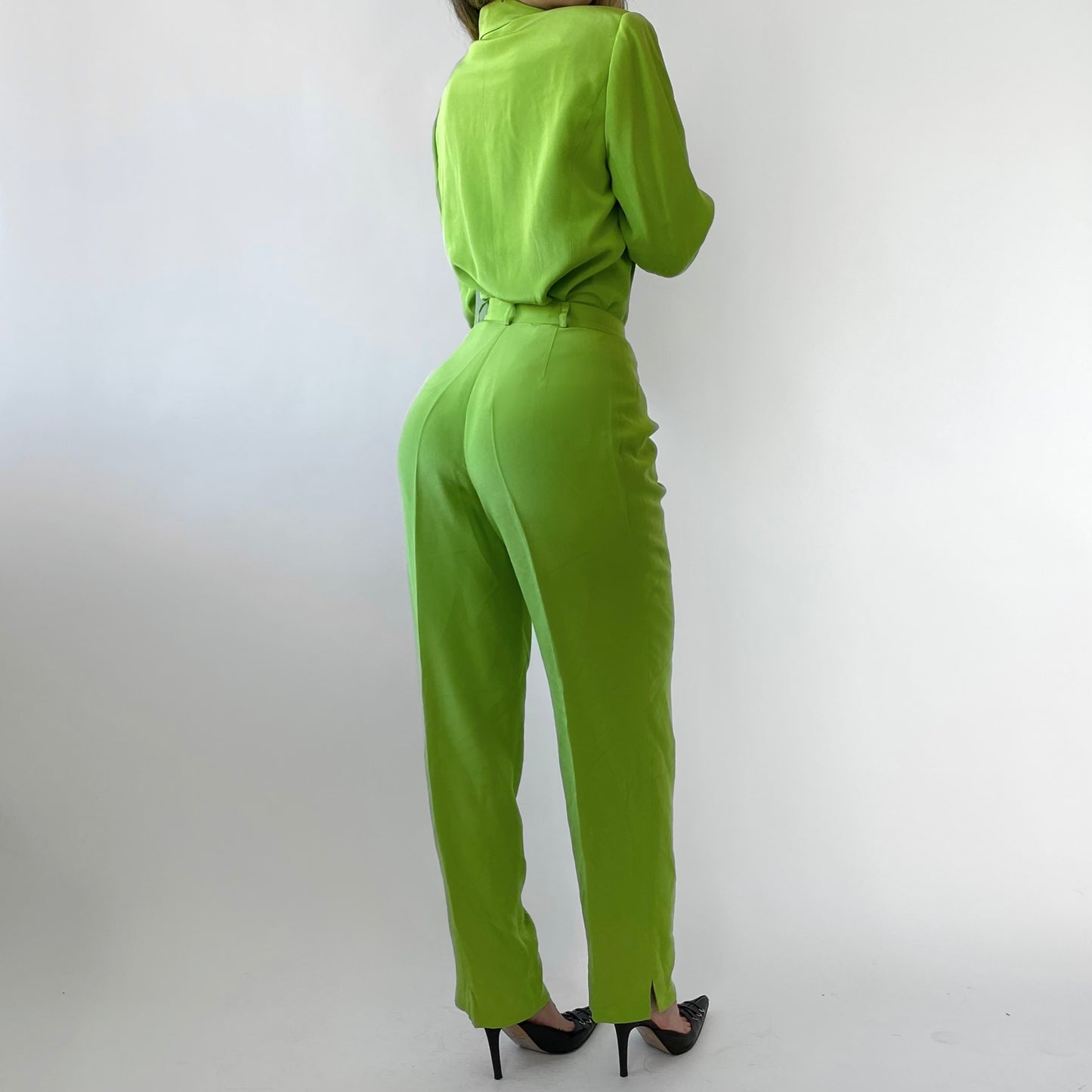 90’s Green Silk Suit