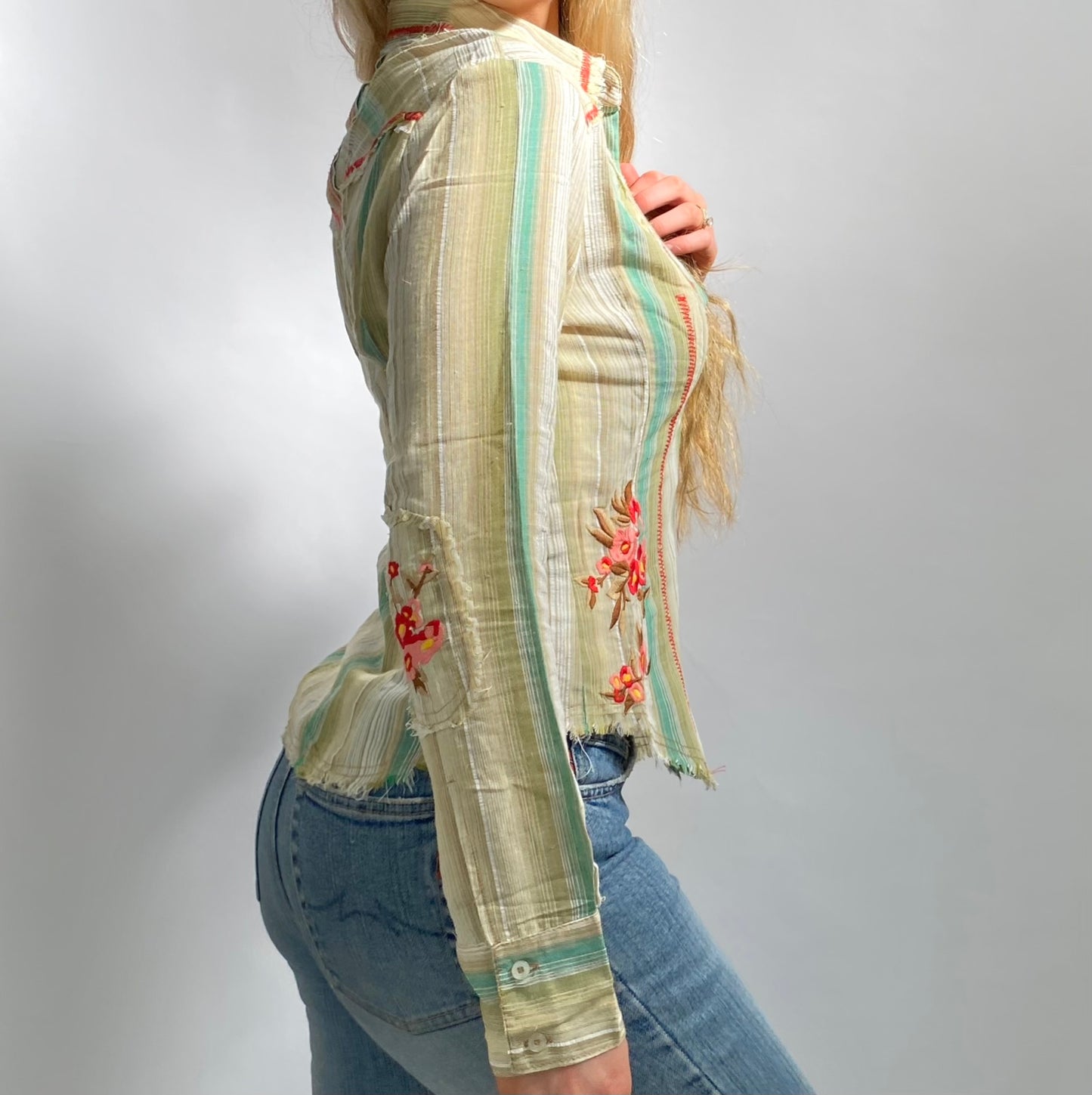 00s Western Striped Button-up