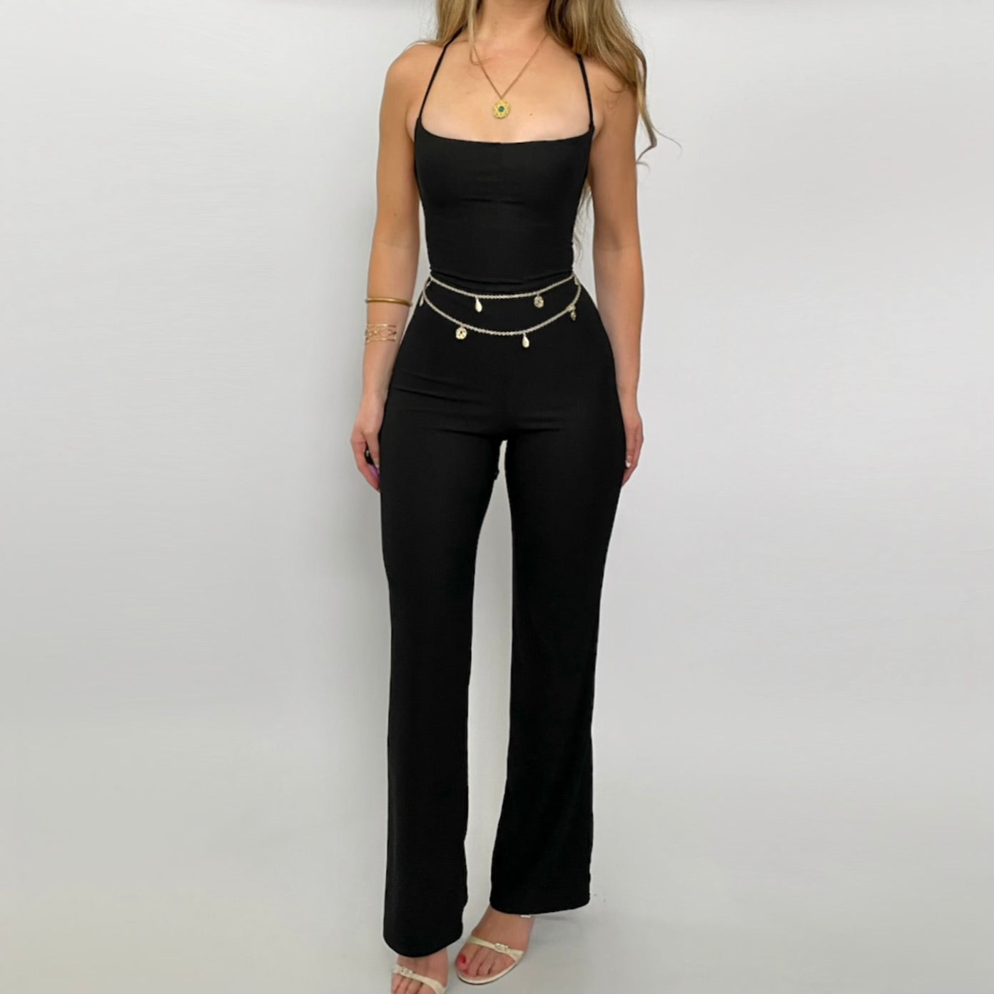 90’s Lace-up Jumpsuit