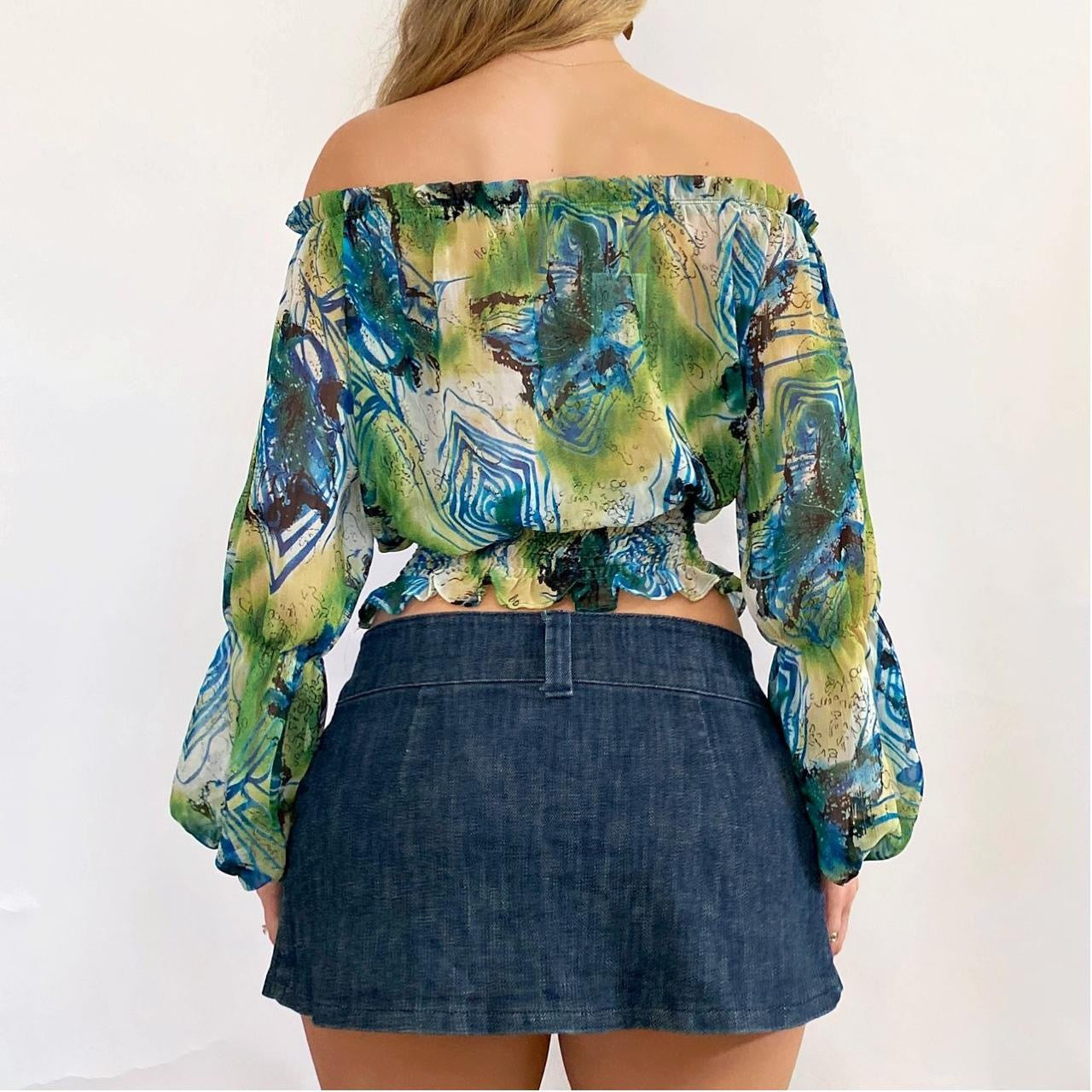 Off the Shoulder Ruched Blouse