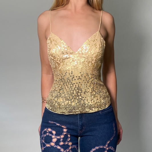 Y2k Gold Sequin Tank