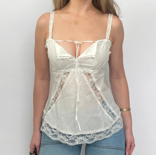 00s Cotton Lace Milkmaid Top