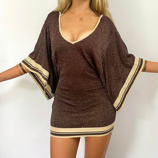 00s Batwing Knit Mini Dress
