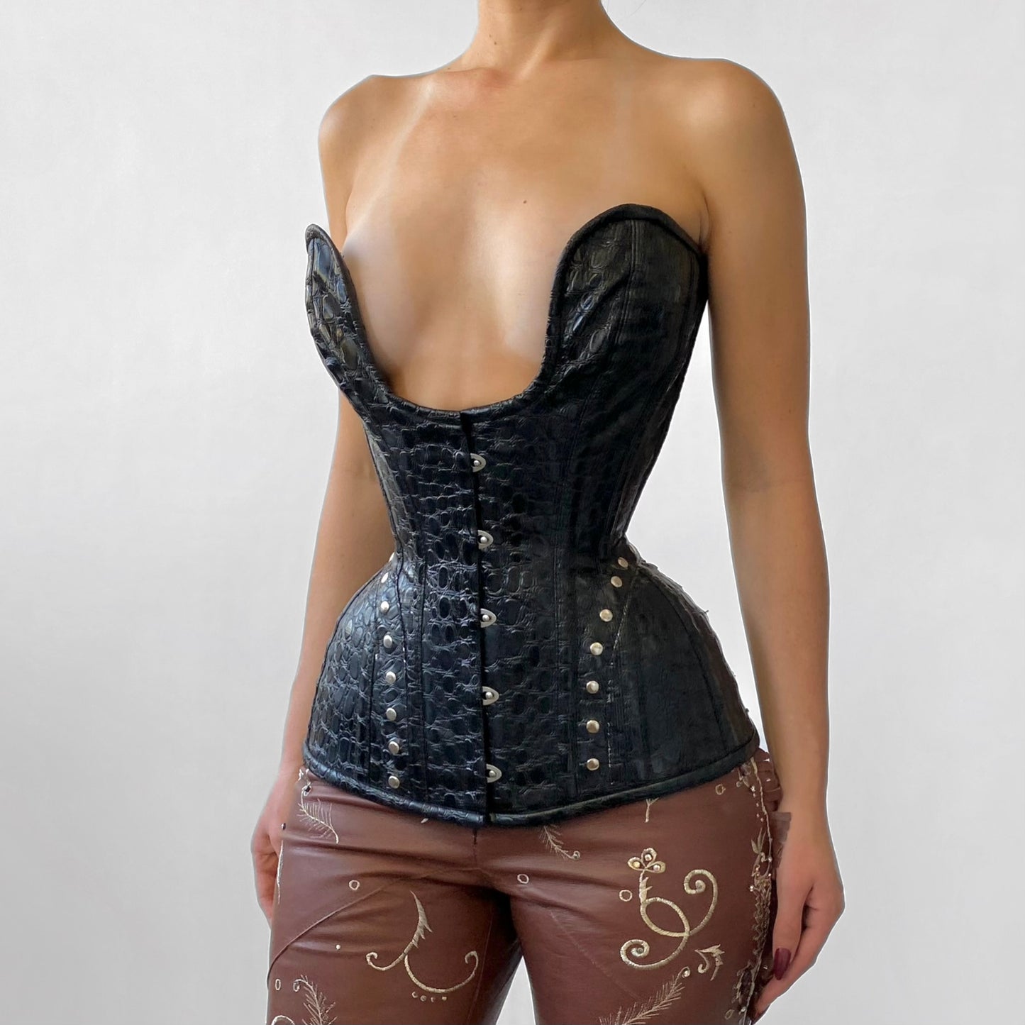 Studded Crocodile Corset