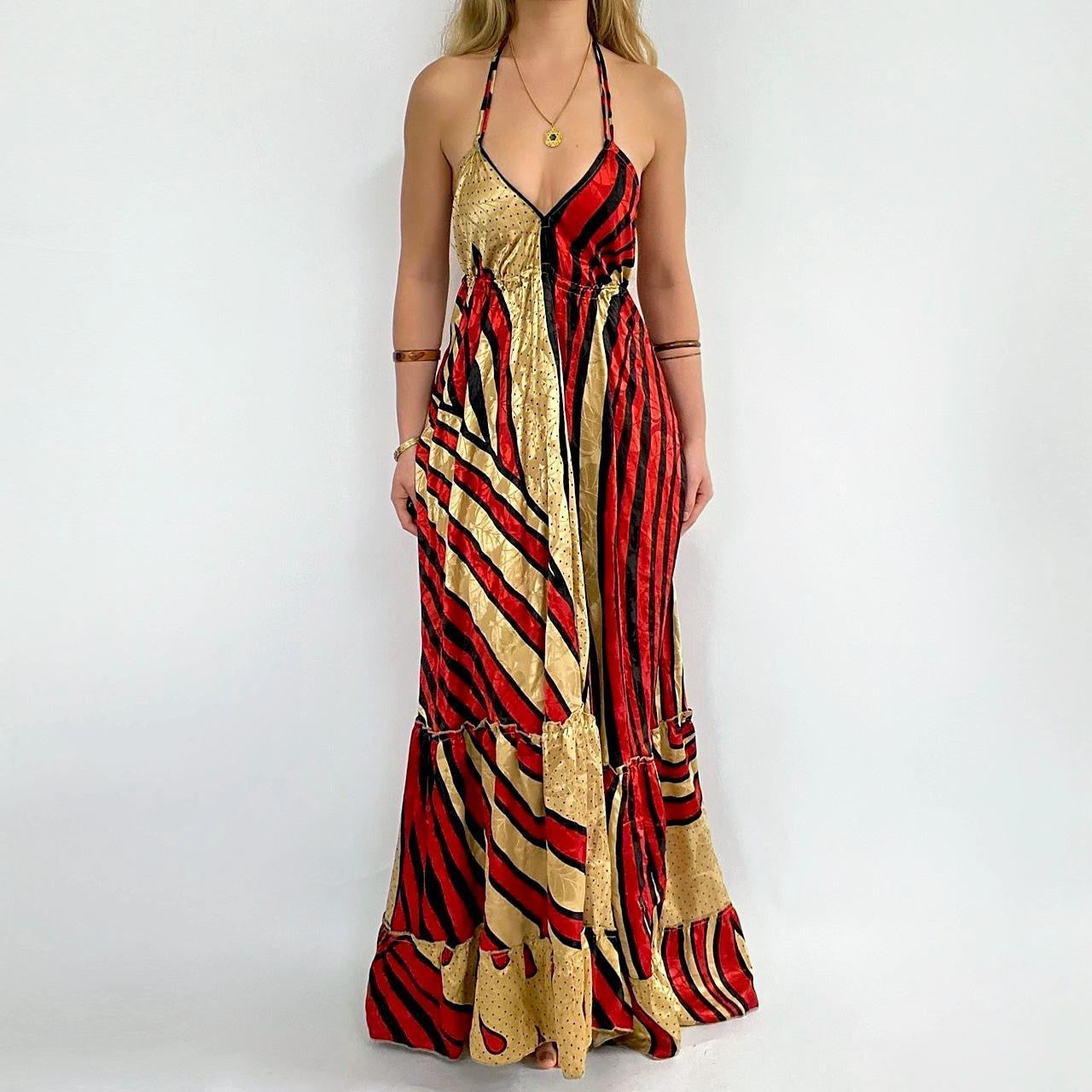 Silk Backless Maxi Dress