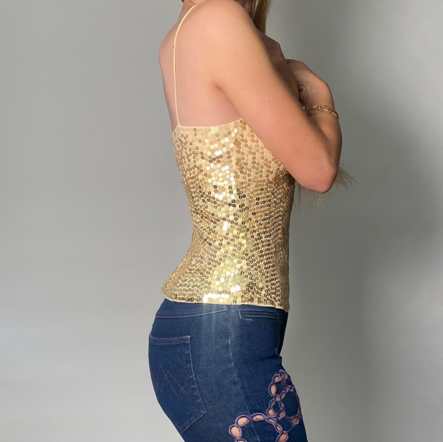 Y2k Gold Sequin Tank