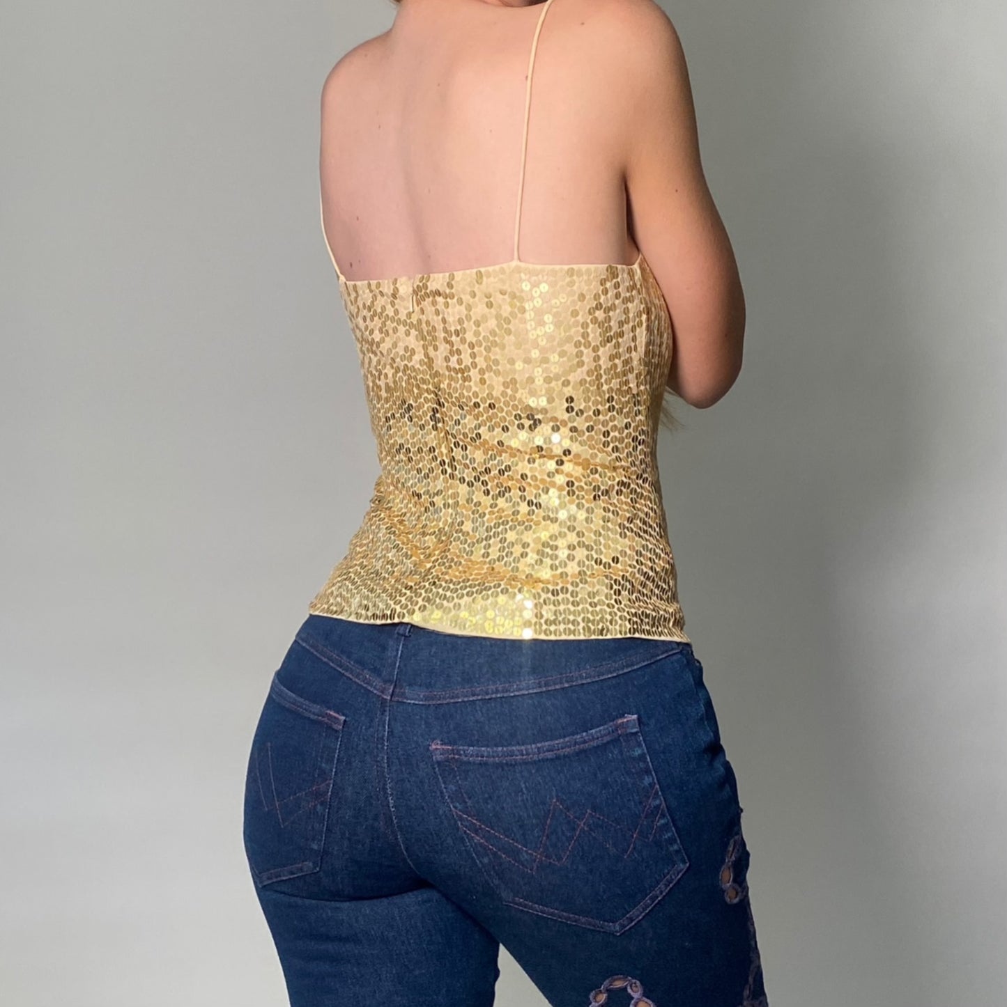 Y2k Gold Sequin Tank