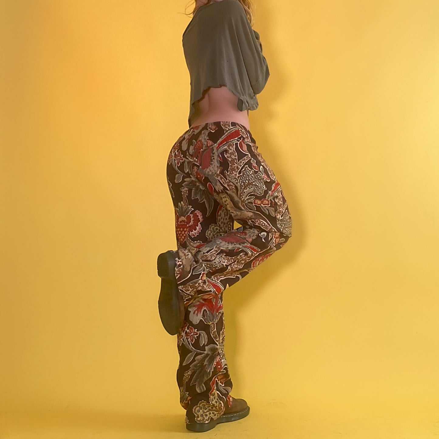 90’s floral linen pants