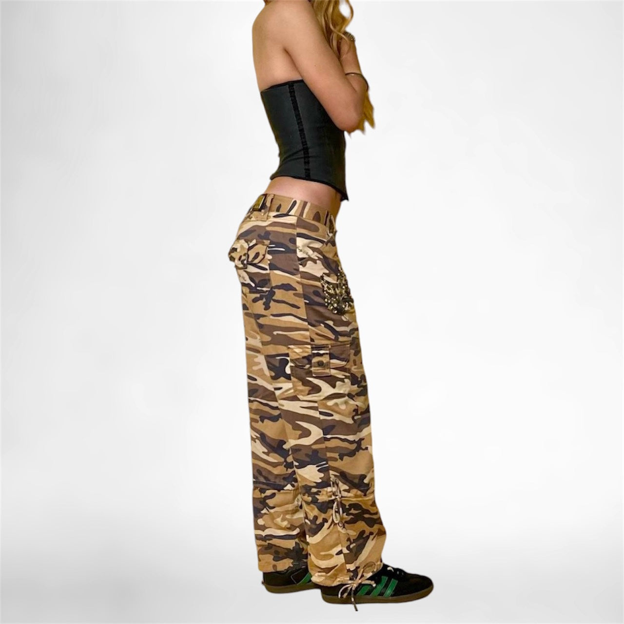 Y2k Baby Phat Camo Cargos