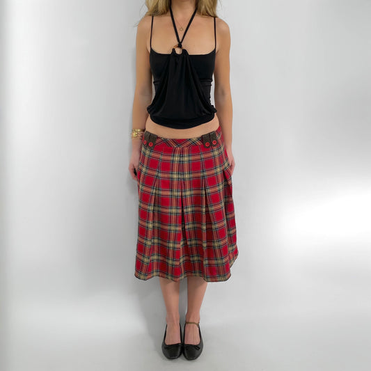00s Plaid Midi Skirt