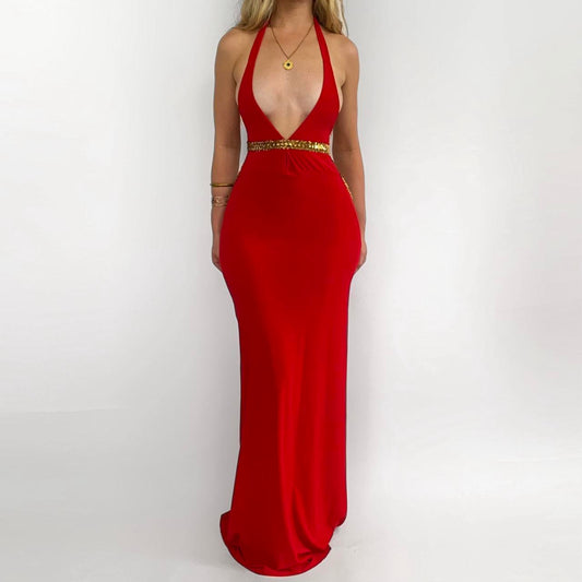 00s Backless Maxi Dress