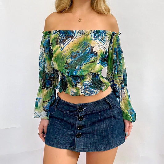 Off the Shoulder Ruched Blouse