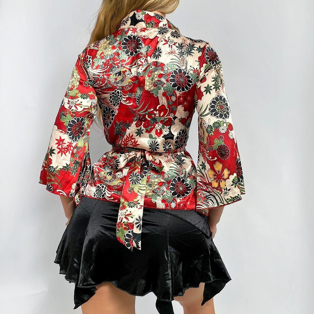 00s Floral Bell Sleeve Top