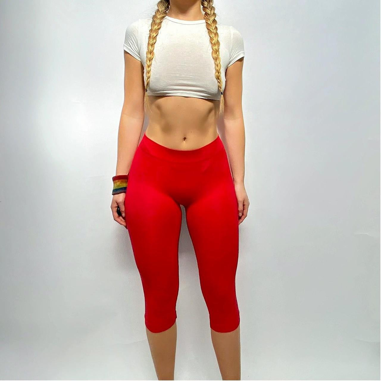 00s Red Capri Nylons