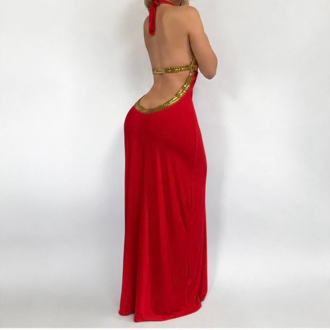 00s Backless Maxi Dress