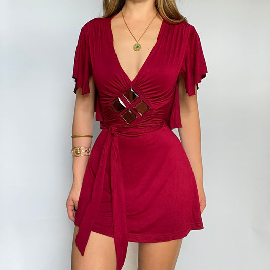 00s Glass Waist Mini Dress