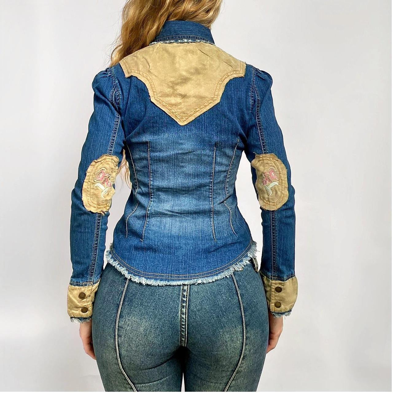 00s Floral Denim Button-up