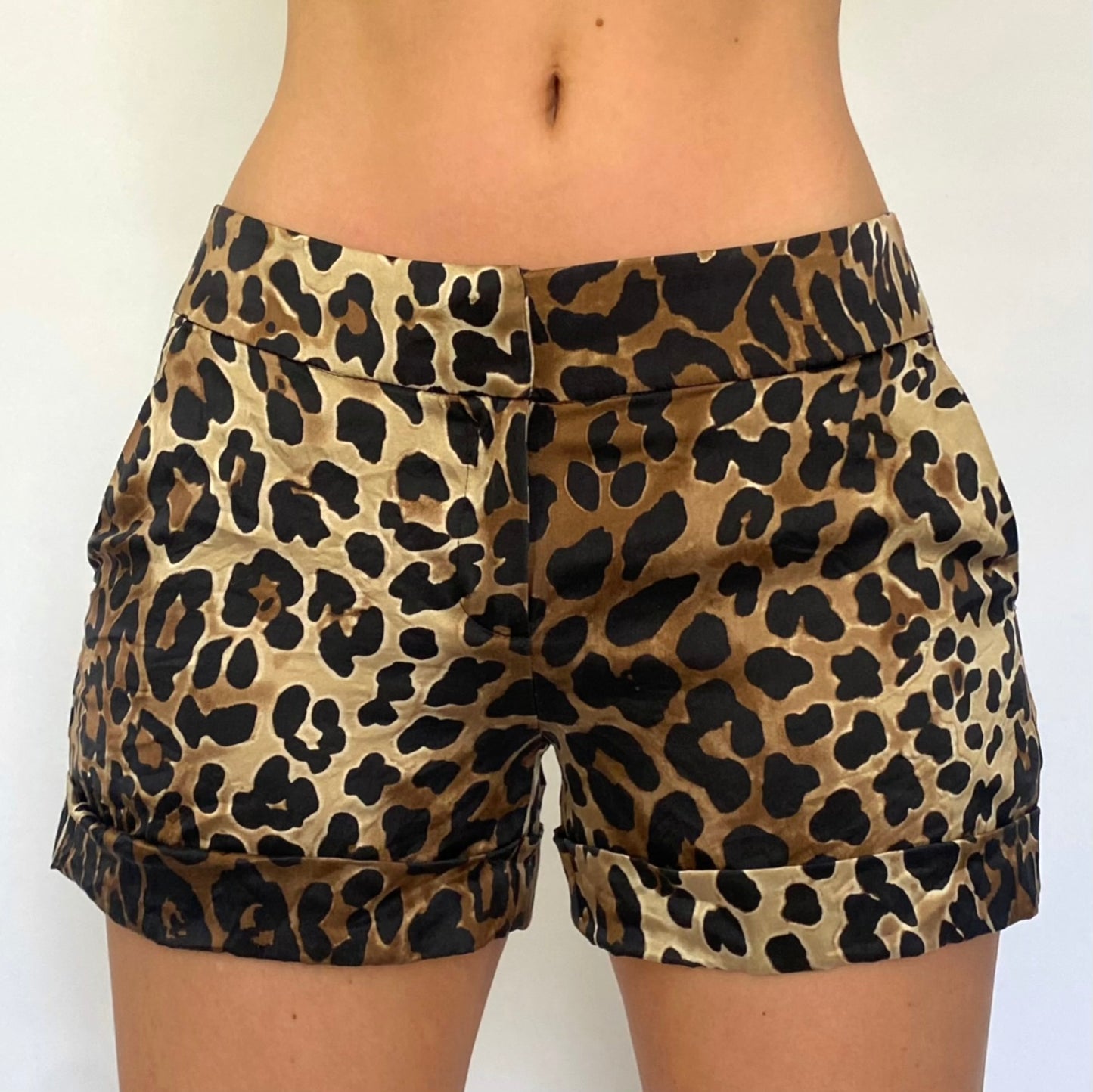 00s Cache Silk Leopard Shorts