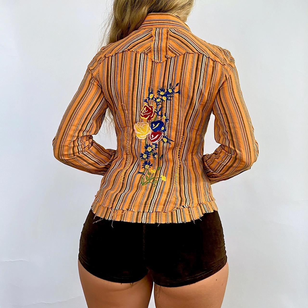 00s Striped Button-up