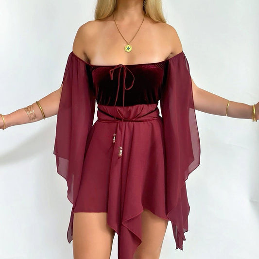 00s Velvet Handkerchief  Dress