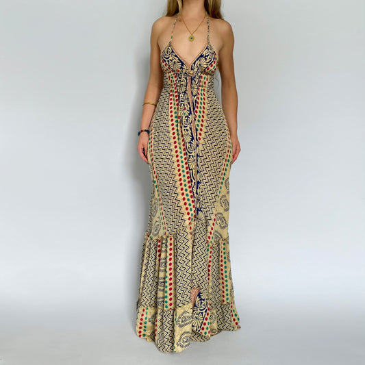 Mosaic Sand Backless Maxi
