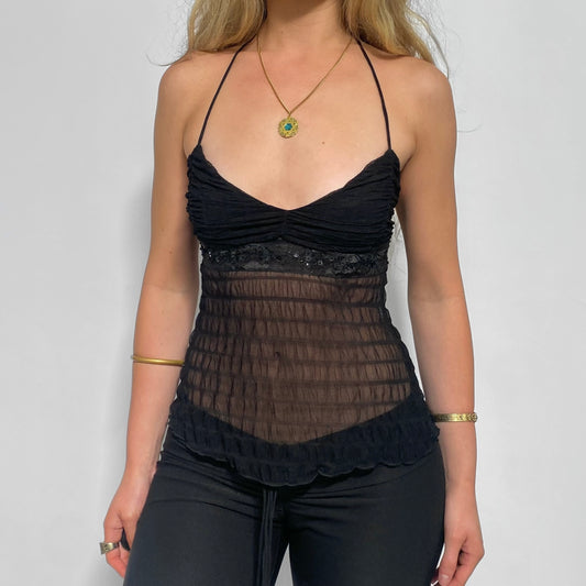 00s Beaded Mesh Halter