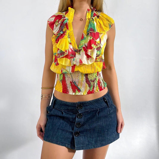 00s Layered Halter Button-up