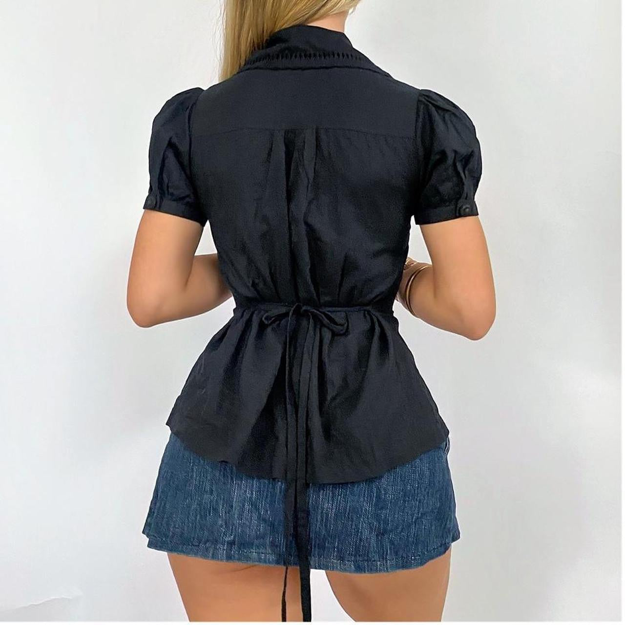 00s Linen Eyelet Blouse