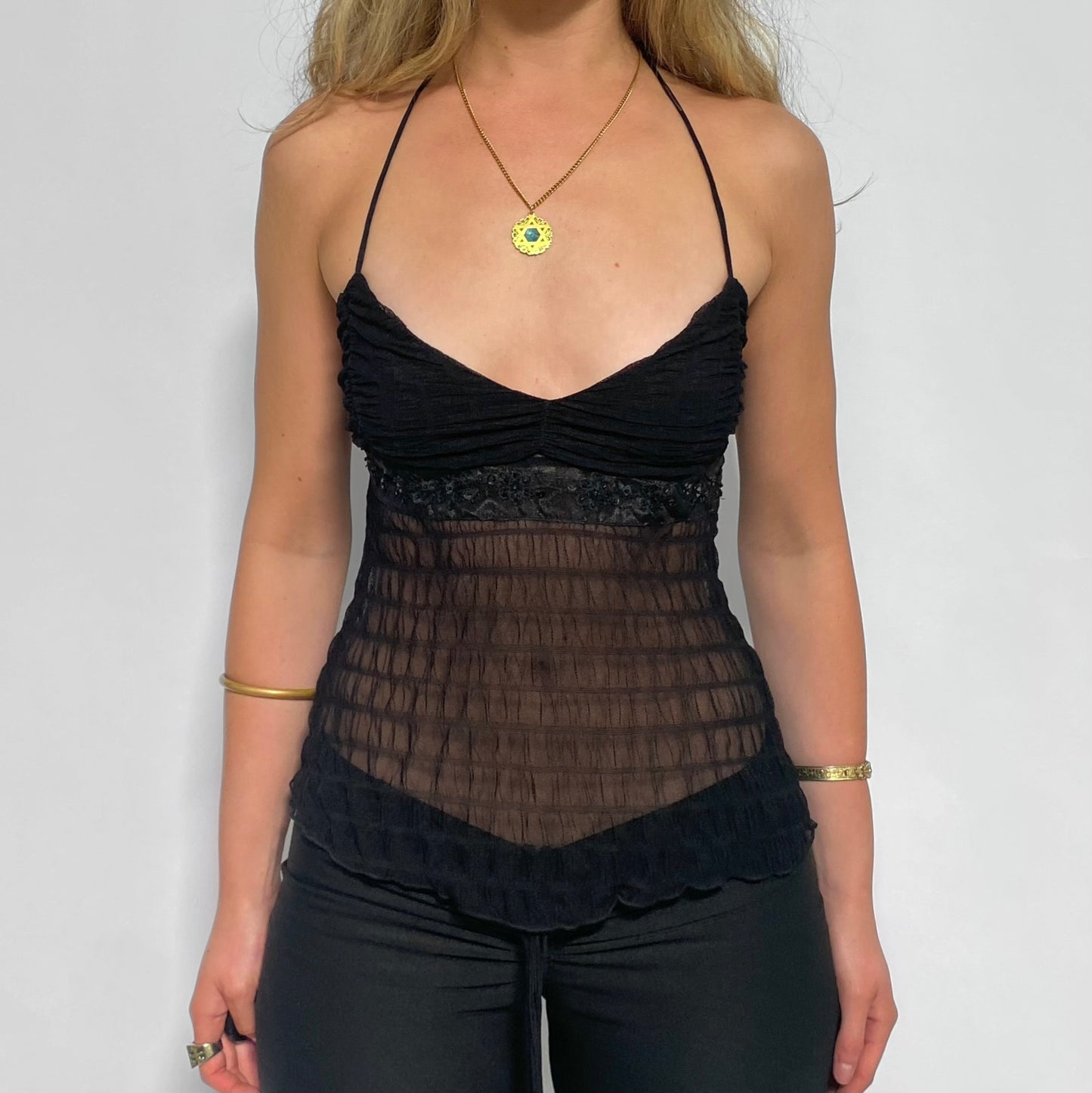 00s Beaded Mesh Halter