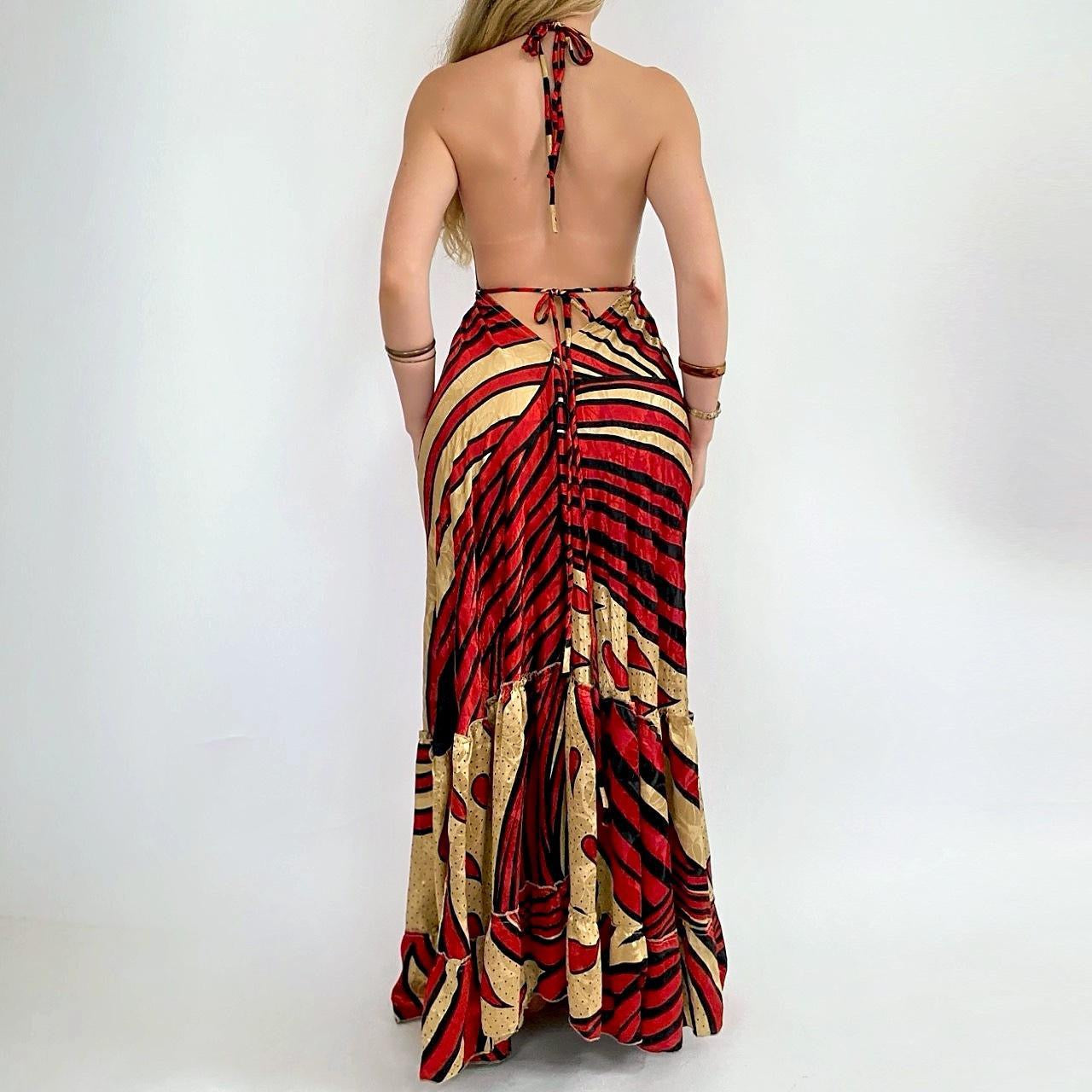 Silk Backless Maxi Dress