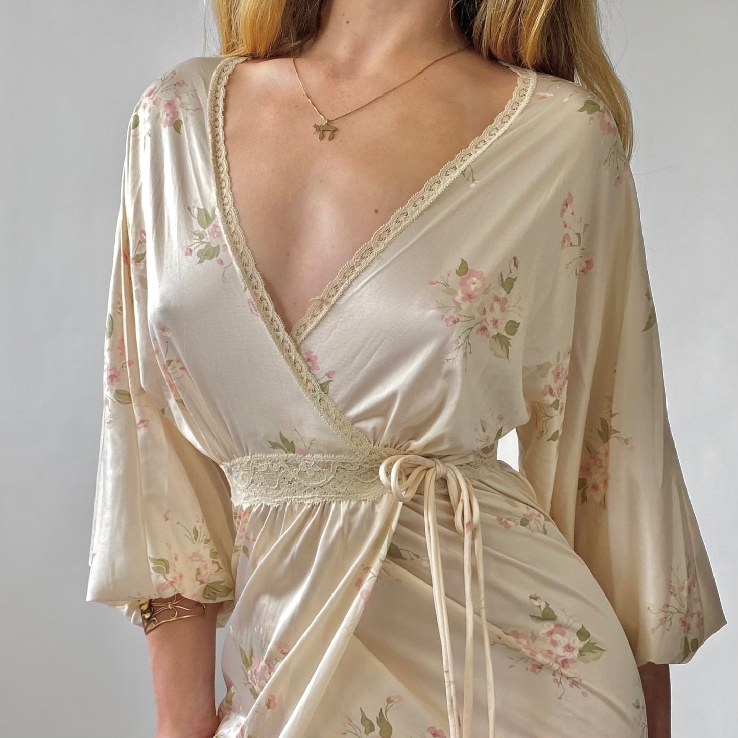 90’s Dainty Floral Wrap Dress