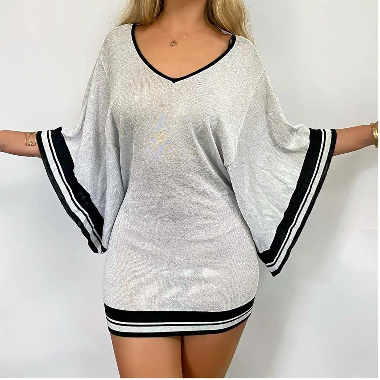 00s Batwing Knit Mini Dress