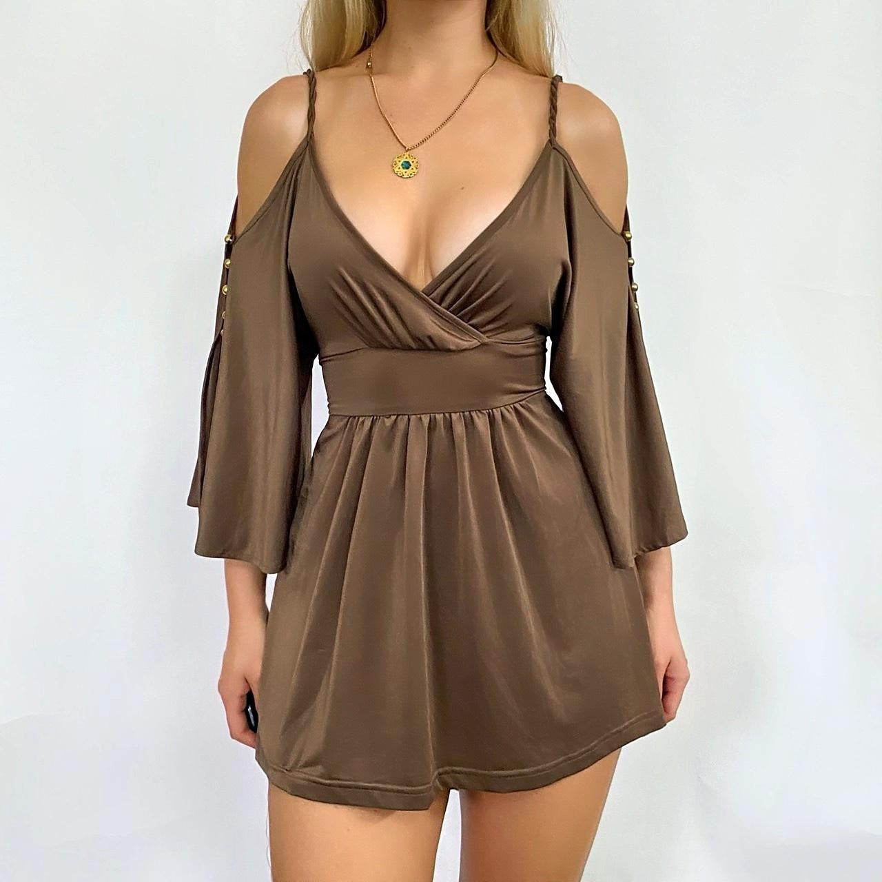 00s Slit Sleeve Mini Dress