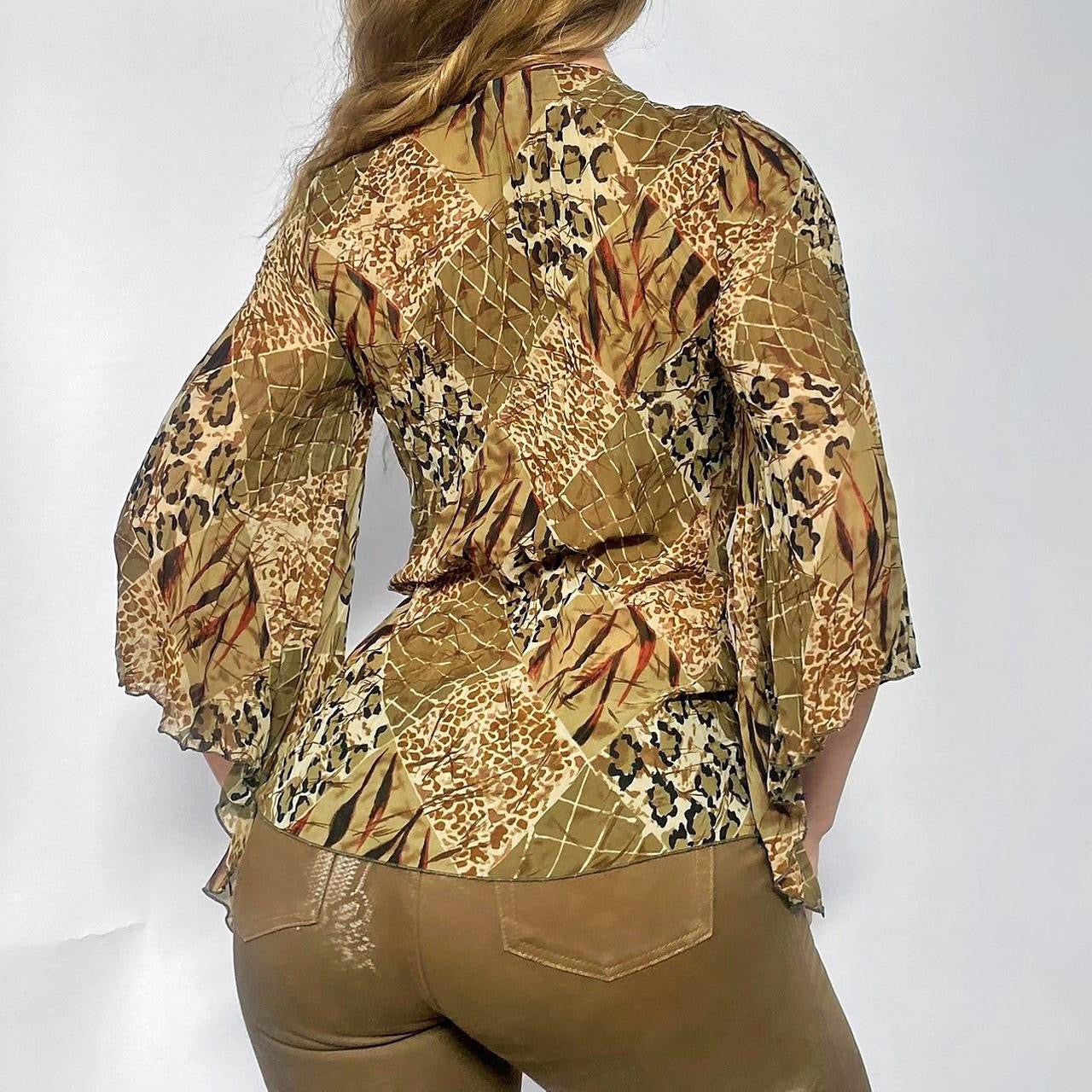 Early 2000s animal print blouse