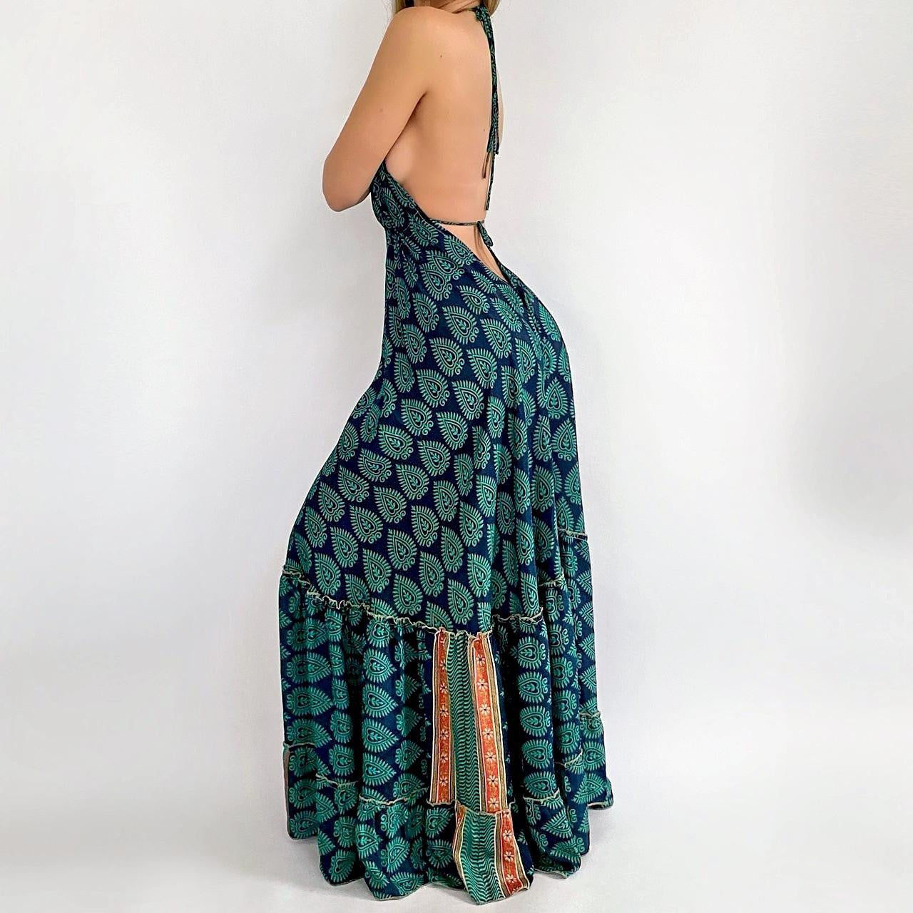 Silk Backless Maxi Dress