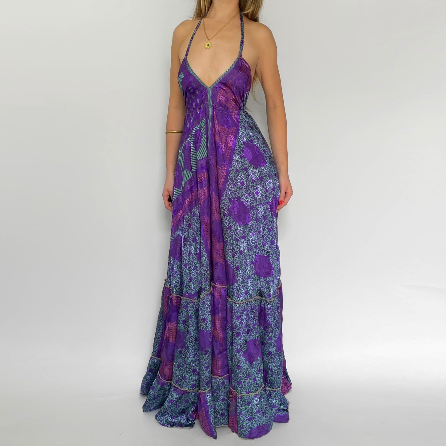 Violet Bloom Backless Maxi