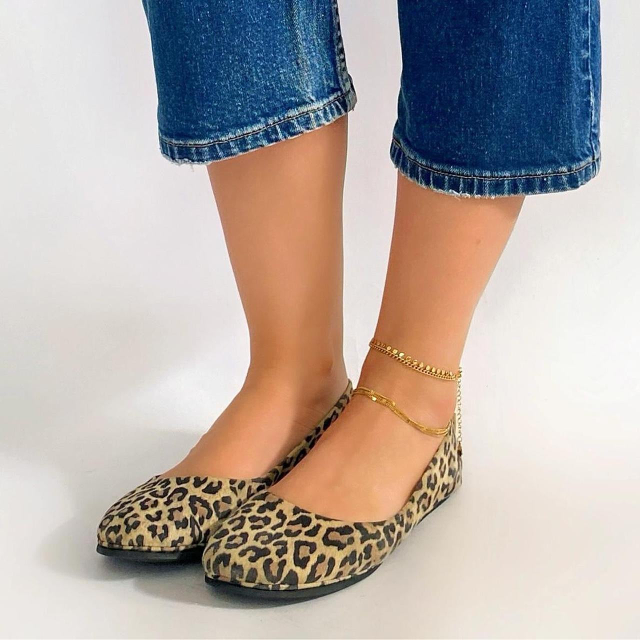 French Sole Leopard Ballet Flats