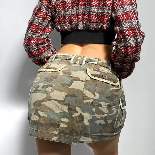 00s Beaded Camo Skirt