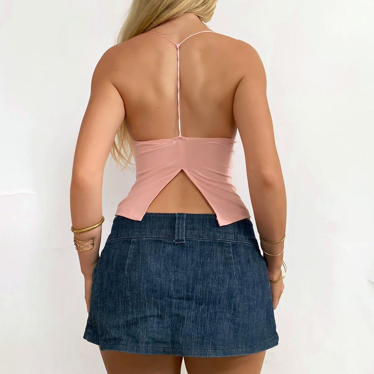 00s Pink Cowl Neck Top