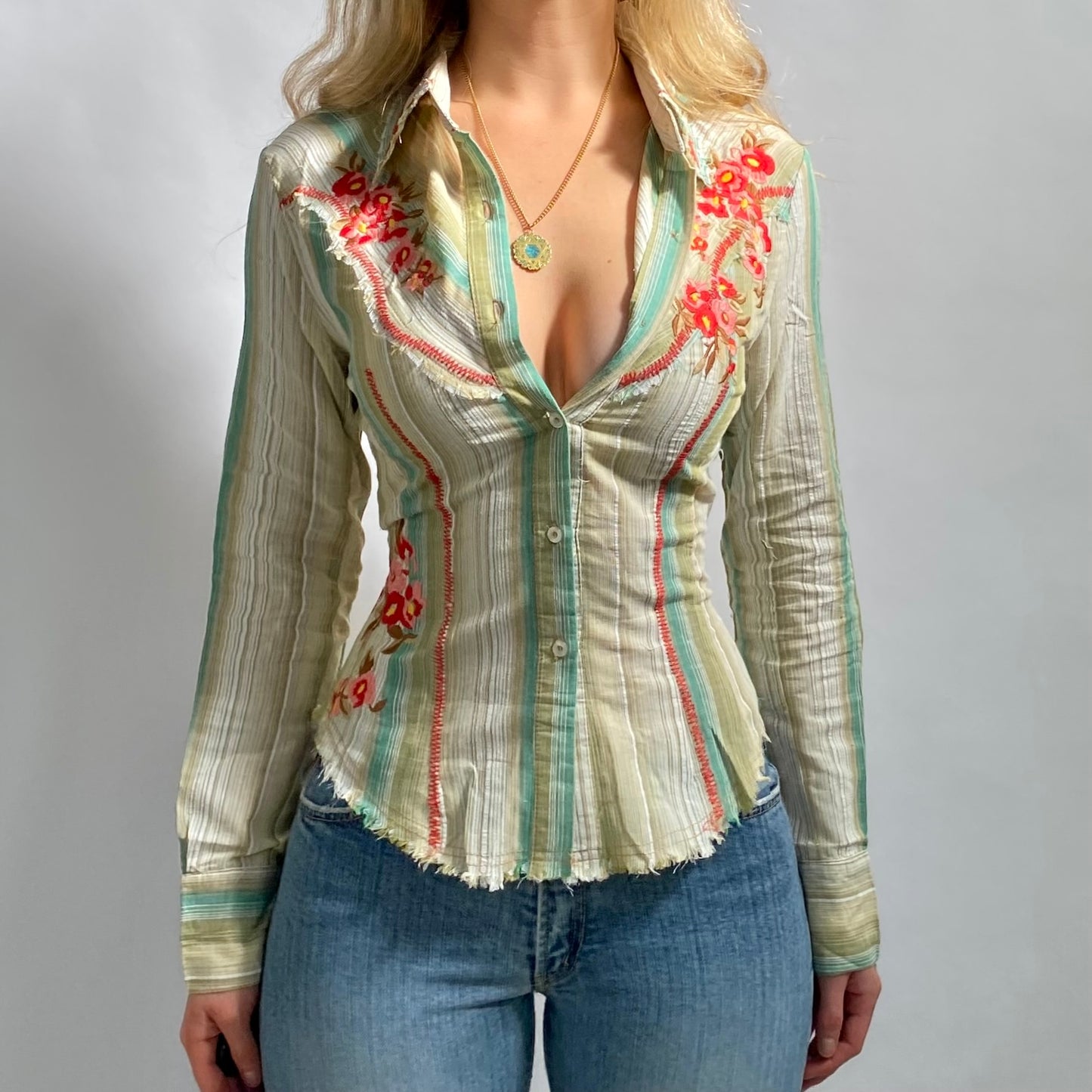 00s Western Striped Button-up