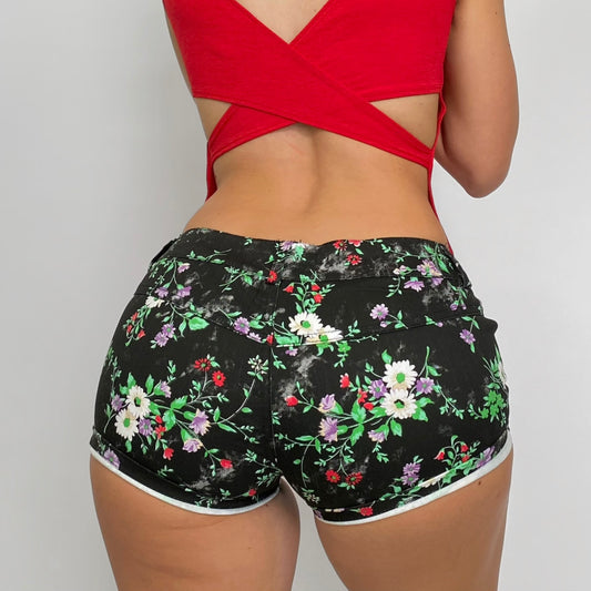 00s Floral Micro Shorts