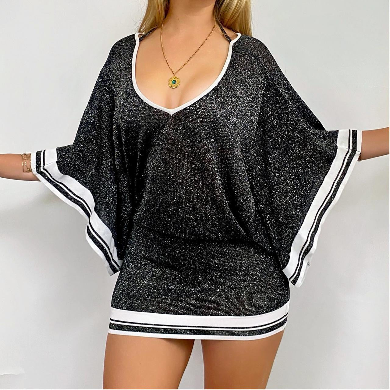 00s Batwing Knit Mini Dress