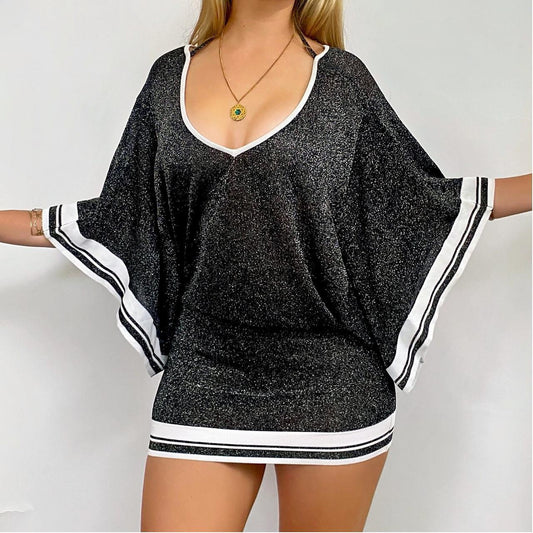 00s Batwing Knit Mini Dress