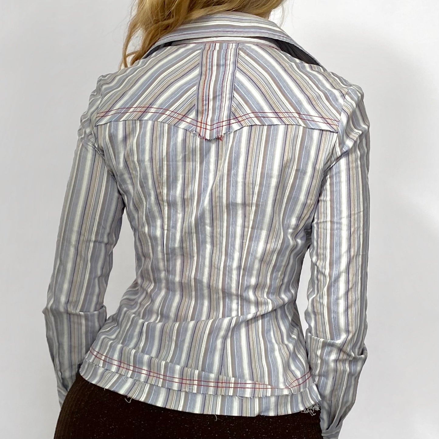 00s Floral Striped Button-up