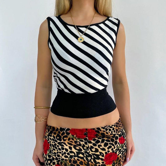00s Striped Knit Tank