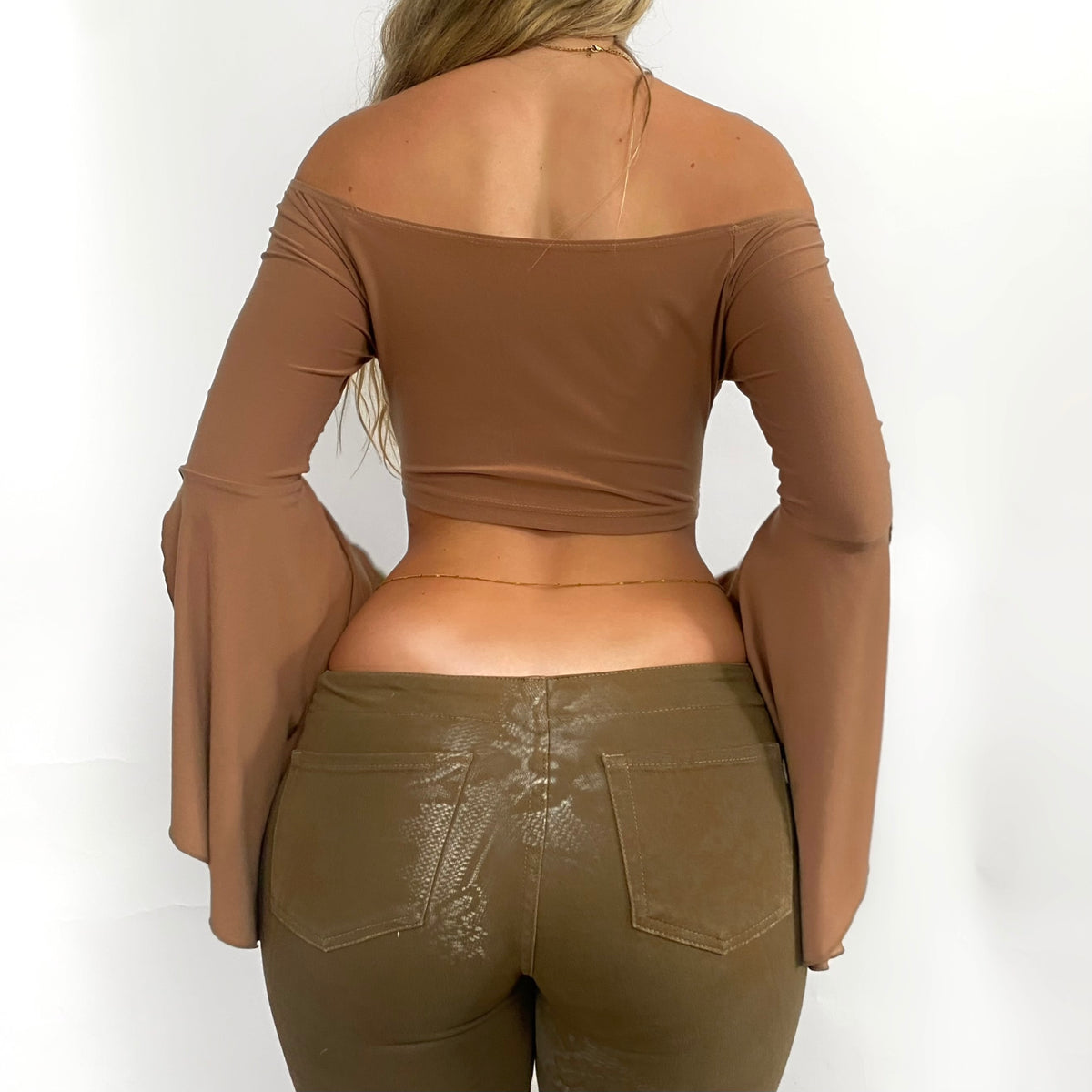 00s Bell Sleeve Tie Top