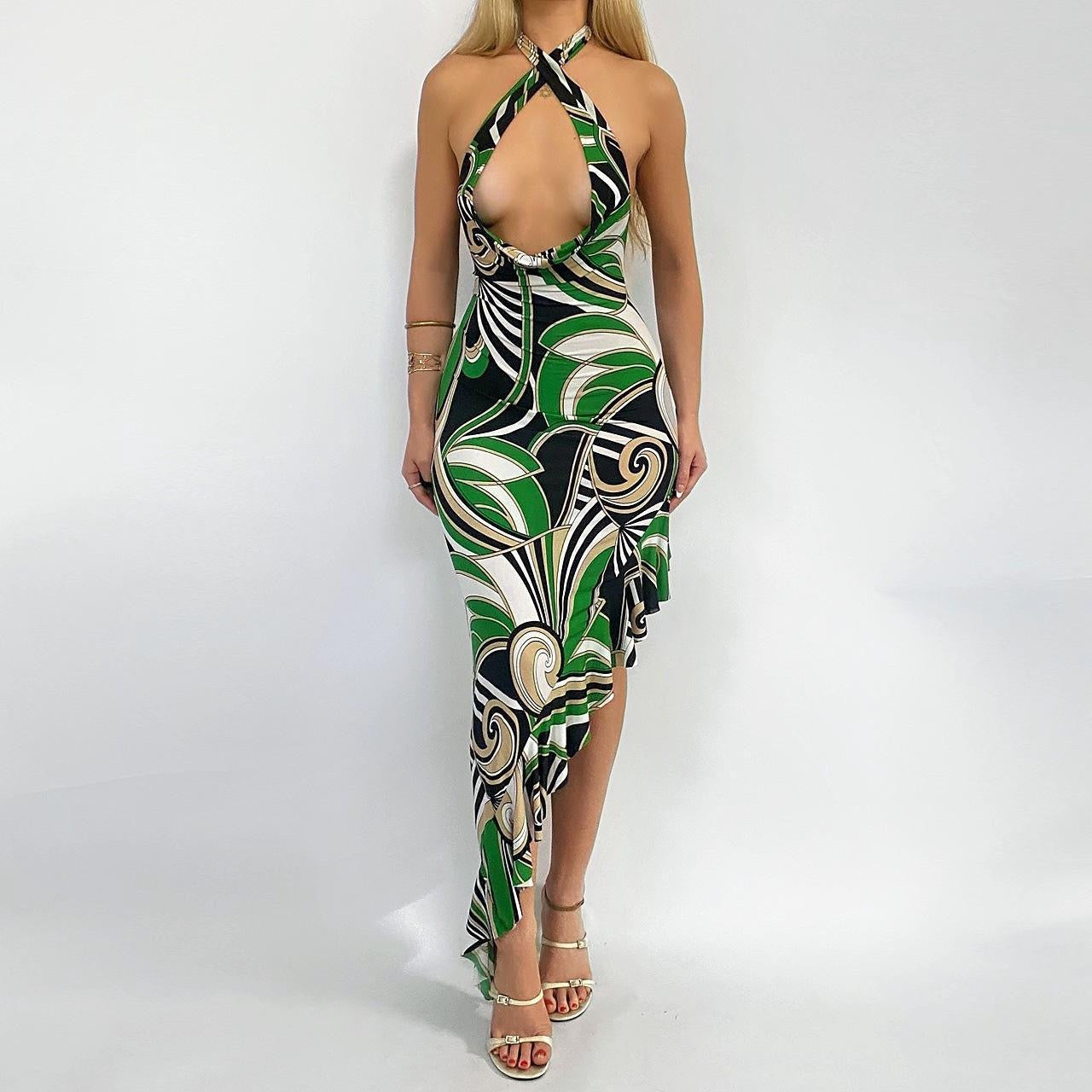 00s Cowl Asymmetrical Dress