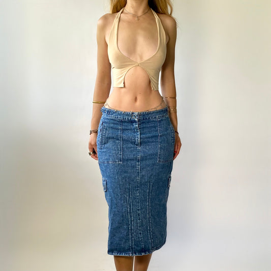 Y2k Denim Cargo Skirt