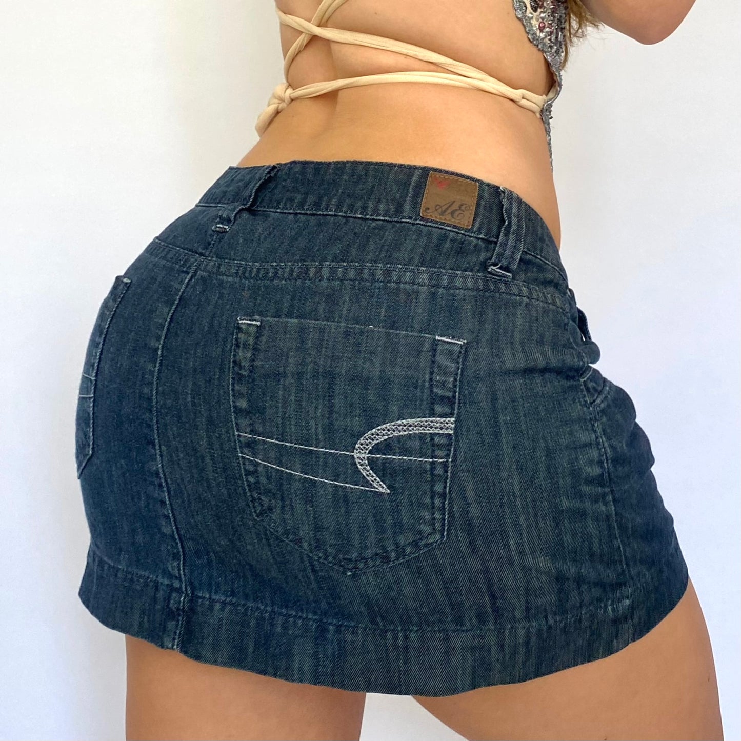 00s Dark Wash Denim Mini Skirt