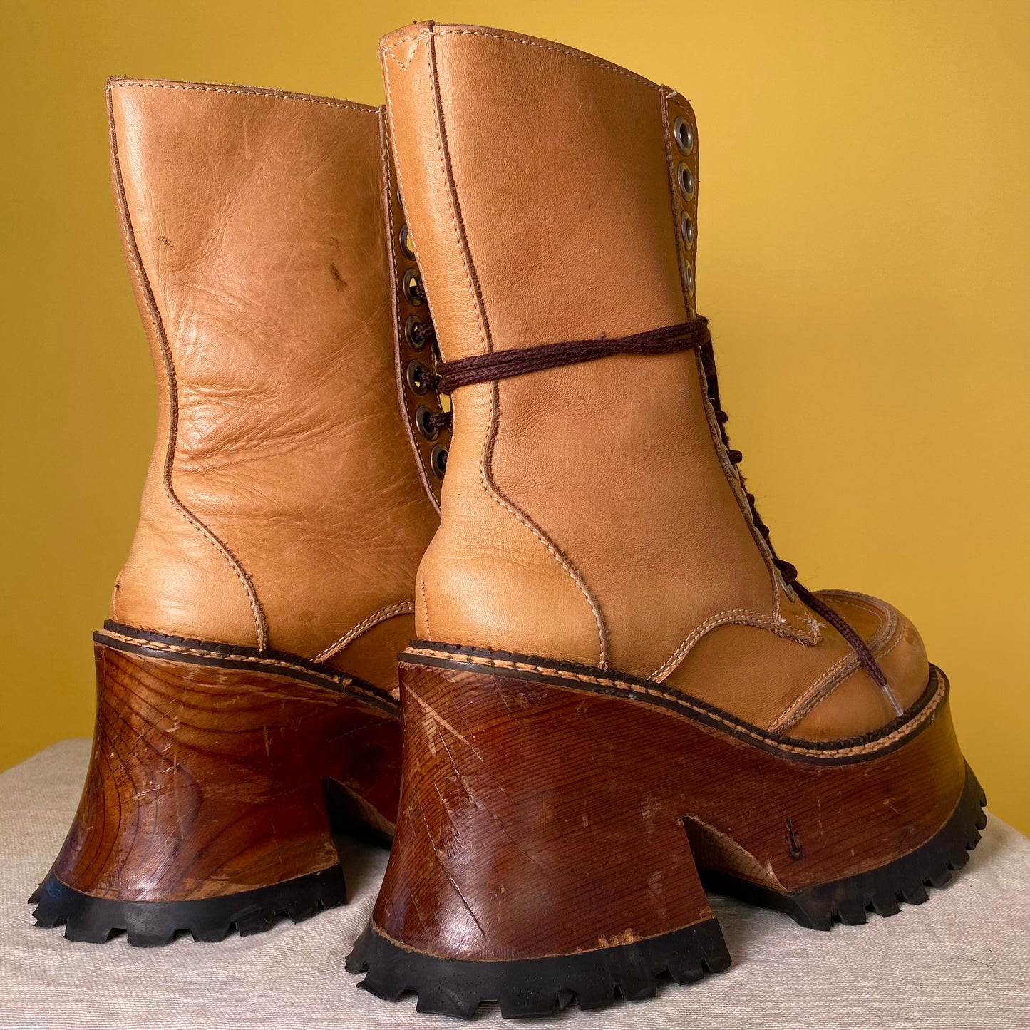 Vintage London Underground Lace Up Platform Boots